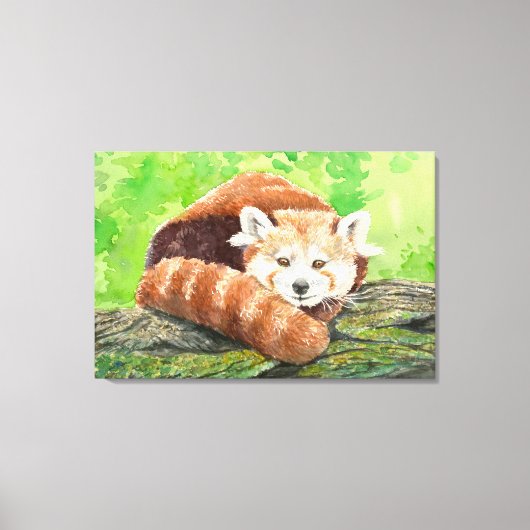 Rode panda canvas afdruk (Voorkant)