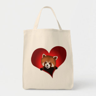 Rode panda-canvas tas