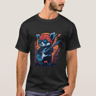 Rode Panda die Gitaar Speelt voor Dierenliefhebber T-shirt