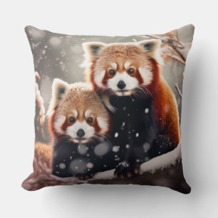 Rode Panda Dier Wildlife Wilderness Kleurrijke Kun Kussen