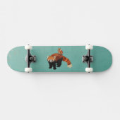 Rode panda en vogelskateboard skateboard (Horizontaal)