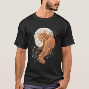 Rode Panda Esthetiek Met Bamboe T-shirt
