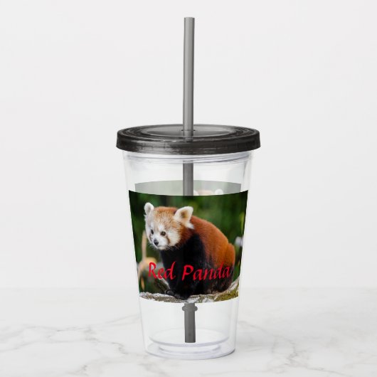 Rode Panda Firefox Acryl Drinkbeker (Voorkant)