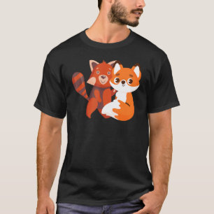 Rode Panda Fox knuffelen Rode Panda's Dierlijke Gr T-shirt