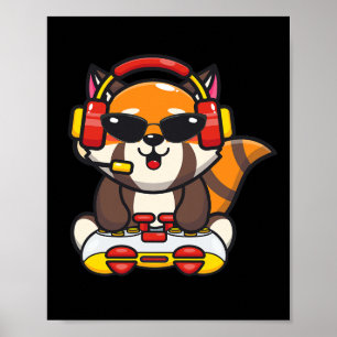 Rode Panda-gamer Funny Red Panda's Dierenliefhebbe Poster
