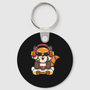Rode Panda-gamer Funny Red Panda's Dierenliefhebbe Sleutelhanger