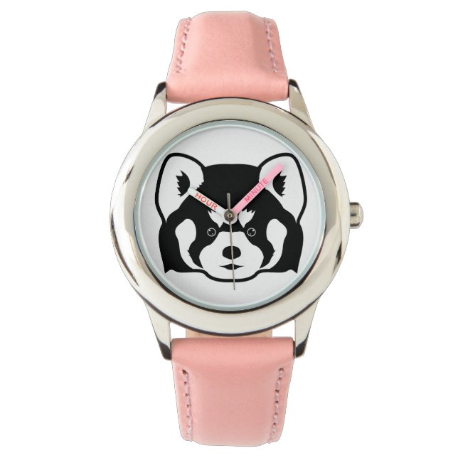 Rode panda gezicht horloge (Voorkant)
