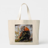 Rode panda grote tote bag (Achterkant)