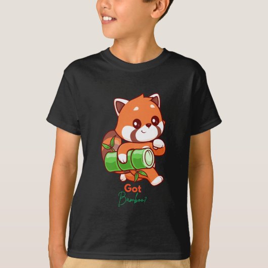 Rode Panda Heeft Bamboe? T-shirt (Voorkant)