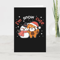 Rode Panda Ik Ben Sneeuw Lief Sneeuwman Sneeuw Woo