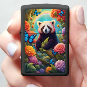Rode panda in bloei