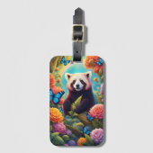 Rode panda in bloei bagagelabel (Voorkant (verticaal))