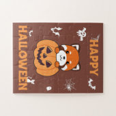Rode Panda In Pompoen Schattigee Panda's Happy Hal Legpuzzel (Horizontaal)