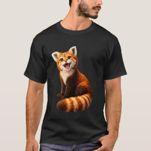 Rode Panda Kat Kruising Schattig Grappig Dier Meme T-shirt