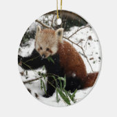 Rode panda keramisch ornament (Links)