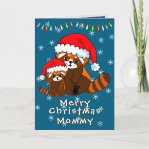 Rode Panda Kerst Kerstkaart Kaart