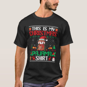 Rode Panda Kerst Xmas Pyjama Shirt Santa Hat Re