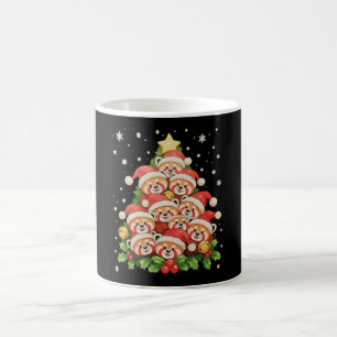 Rode Panda Kerstboom Dier Xmas Licht Vakantie Koffiemok