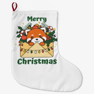 Rode Panda-kerstbrief winterdieren Pandas Grote Kerstsok