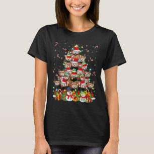 Rode Panda Kerstverlichting Boom Kerstman Rode Pan T-shirt