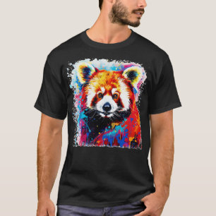 Rode Panda Kleurrijk T-shirt