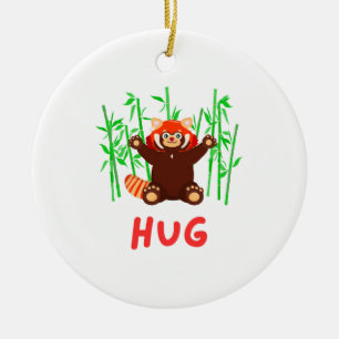 Rode panda: KNUFFEL Keramisch Ornament