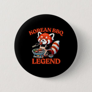 Rode Panda Koreaanse Bbq Legende Ronde Button 5,7 Cm