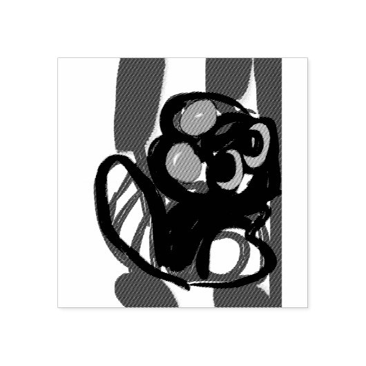 Rode panda kunstwerk rubberstempel (Afrduk)