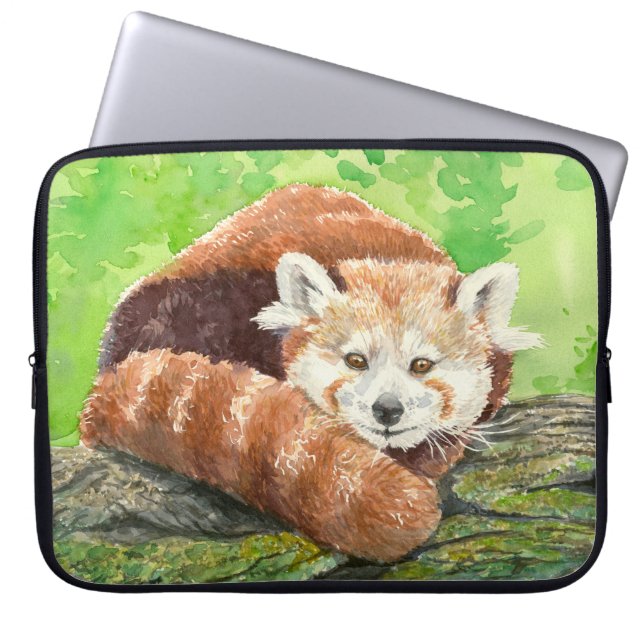 Rode panda laptop sleeve (Voorkant)