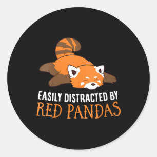 Rode Panda-liefde gemakkelijk verstoord door rode  Ronde Sticker