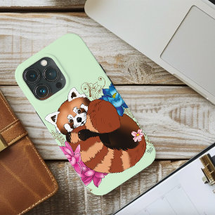 Rode Panda Lotus Bloemen Henna iPhone 13 Pro Hoesje