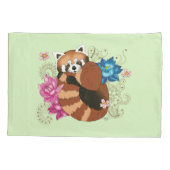 Rode Panda Lotus Bloemen Henna Kussensloop (Achterkant)
