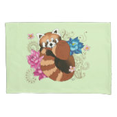 Rode Panda Lotus Bloemen Henna Kussensloop (Voorkant)