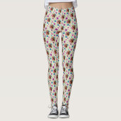 Rode Panda Lotus Bloemen Henna Leggings (Voorkant)