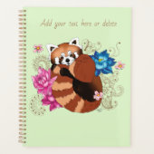 Rode Panda Lotus Bloemen Henna Planner (Voorkant)