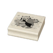 Rode Panda Lotus Bloemen Henna Rubberstempel (Stempel)