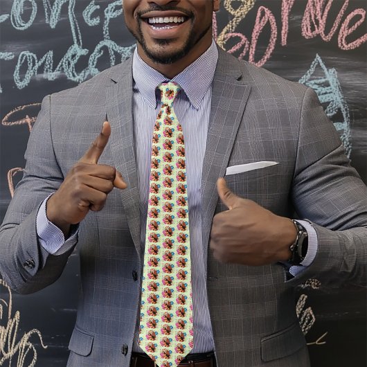 Rode Panda Lotus Bloemen Henna Stropdas