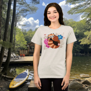Rode Panda Lotus Bloemen Henna Tri-Blend Shirt