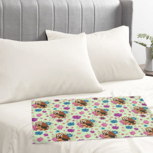 Rode Panda Lotusbloemen Henna Kussensloop