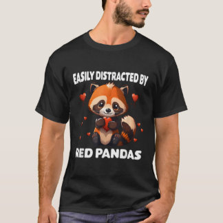 Rode Panda met een rode hand hij gemakkelijk afgel T-shirt