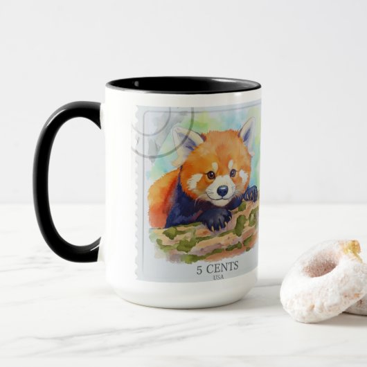 Rode panda mok (Met donut)