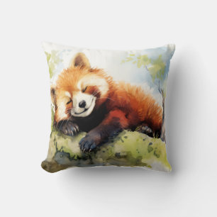 Rode Panda Ontspannen In Tuin Dierenplezier Gelukk Kussen
