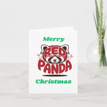 Rode Panda Prettig Kerstfeest