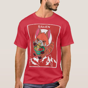 Rode panda-ramen noedels japan cuisine japanse azi t-shirt