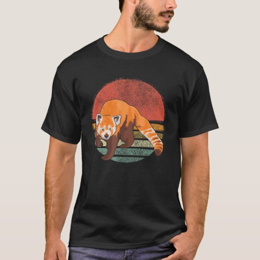 Rode Panda Retro Red Pandas Lover Mannen Vrouwen T-shirt (Voorkant)