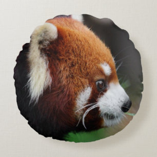 Rode panda rond kussen