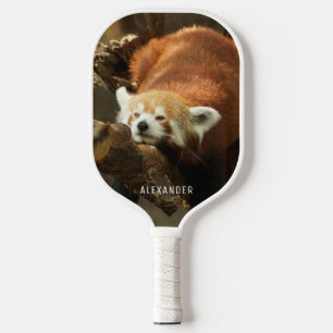 Rode Panda Rustende Natuurfotografie Personalisere Pickleball Paddle