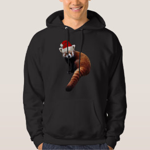 Rode Panda Santa Schattige Kerst Pet voor Pandabea Hoodie