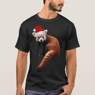 Rode Panda Santa Schattige Kerst Pet voor Pandabea T-shirt