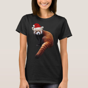 Rode Panda Santa Schattige Kerst Pet voor Pandabea T-shirt